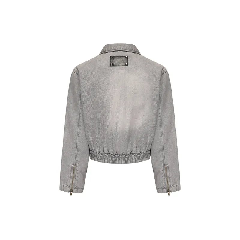 VANN VALRENCÉ Denim Jacket Women's Light Gray-2