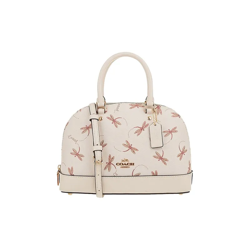 COACH Sierra Coated Canvas With Smooth Leather Shoulder Bag Crossbody Bag Handbag Mini Women's Gold/Pink-1