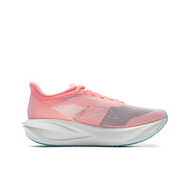 LiNing Feidian 5 Challenger Cushioning, Slip Resistant, Rebound Low Top Running Shoes Women's Fluorescent Soft Pink-1
