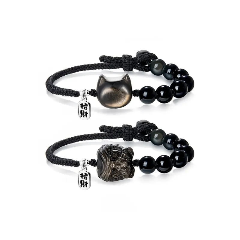 JOLLY NOTE Obsidian Bracelets Unisex-4