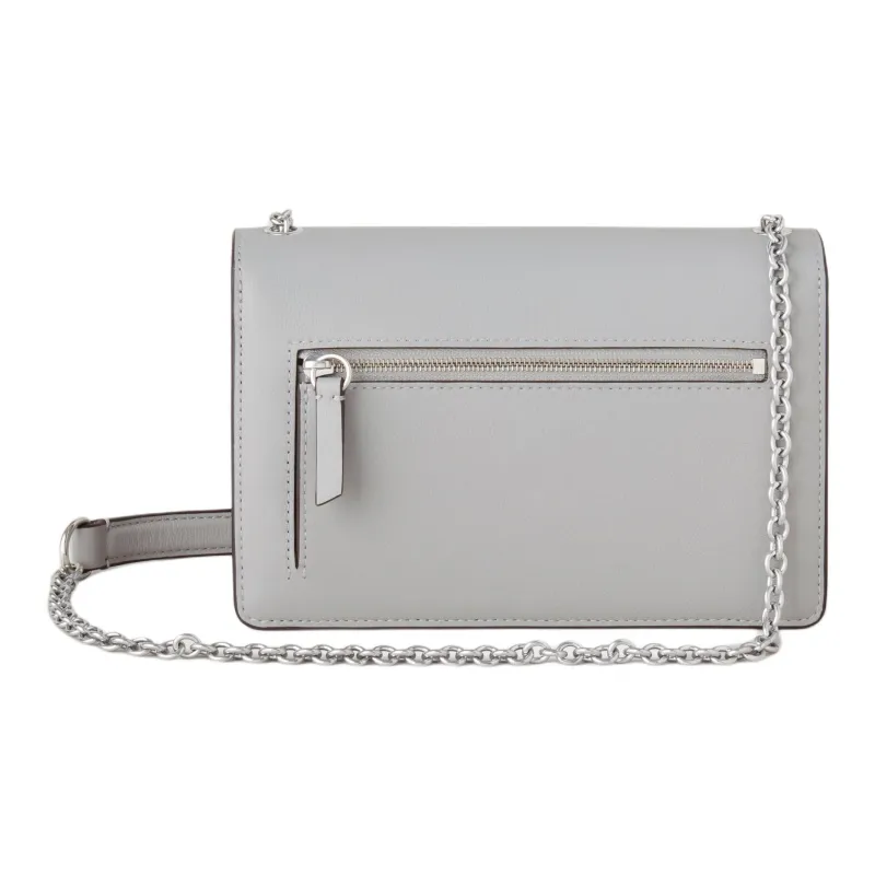 Mulberry Leather Crossbody Bag, Shoulder Bag Women's Gray-2