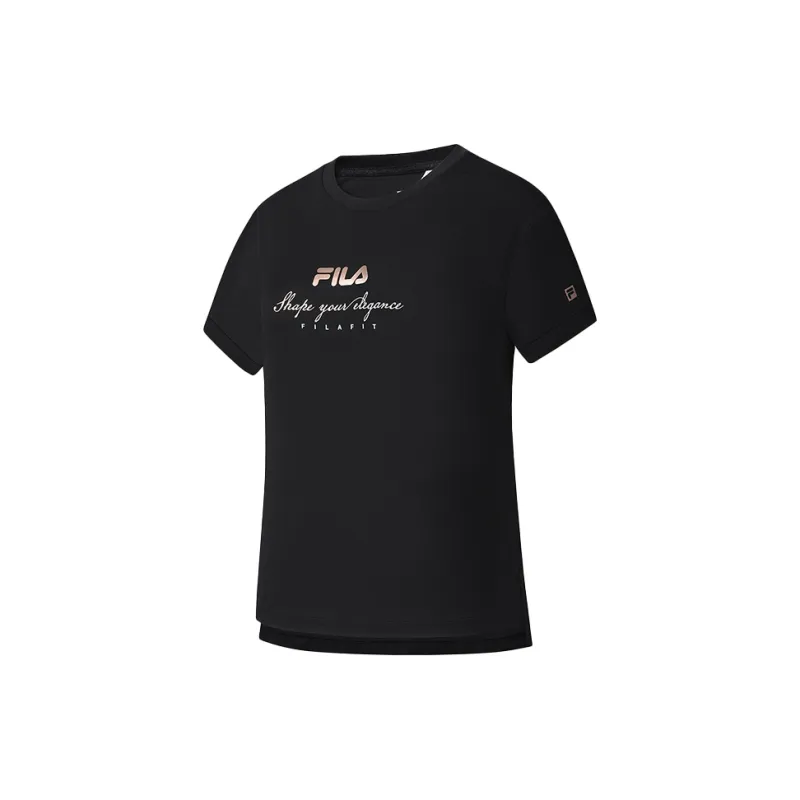 FILA Fitness Regular T Shirt Women's Pitch Black-1