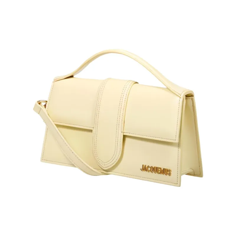 Jacquemus Leather Shoulder Bag, Crossbody Bag, Handbag Women's Yellow-1