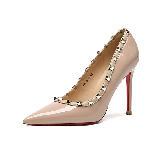 PINWEISHIDU High Heels Women's Black/Nude/Pink/Red-2