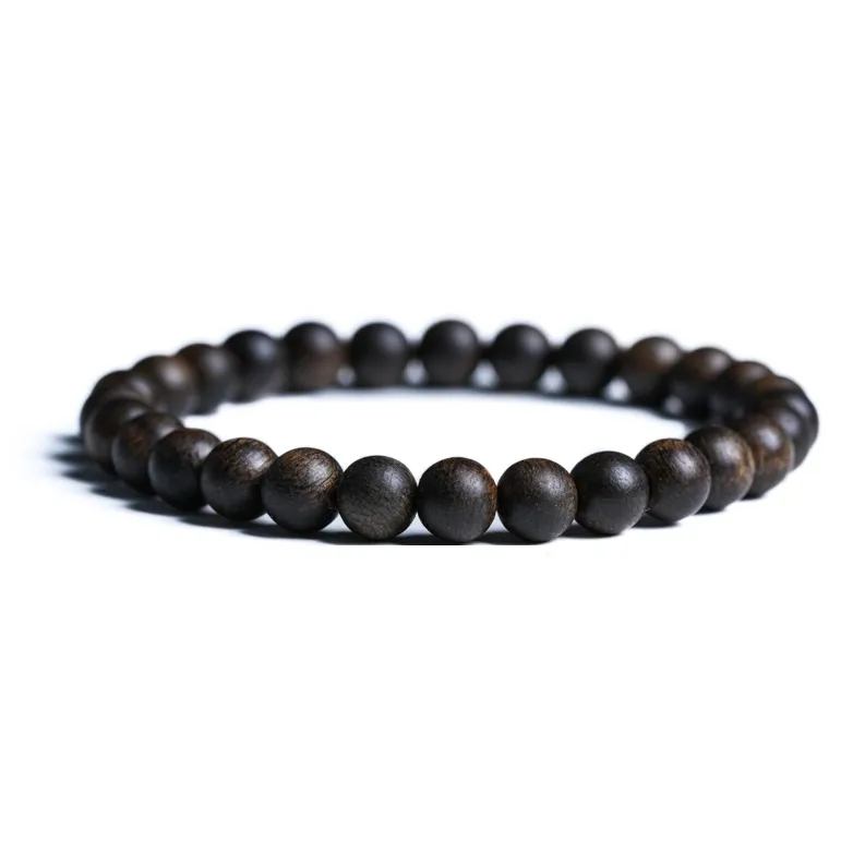 GUMUJIANG Agarwood Beaded Bracelet Plain Band Chinese Fashion Trend New Chinese Style Unisex-0