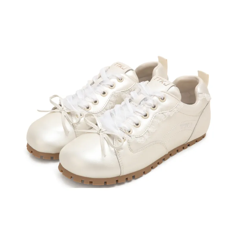 TTKJ Non-slip Lightweight Low-Top Casual Shoes Women's Pearl White-2