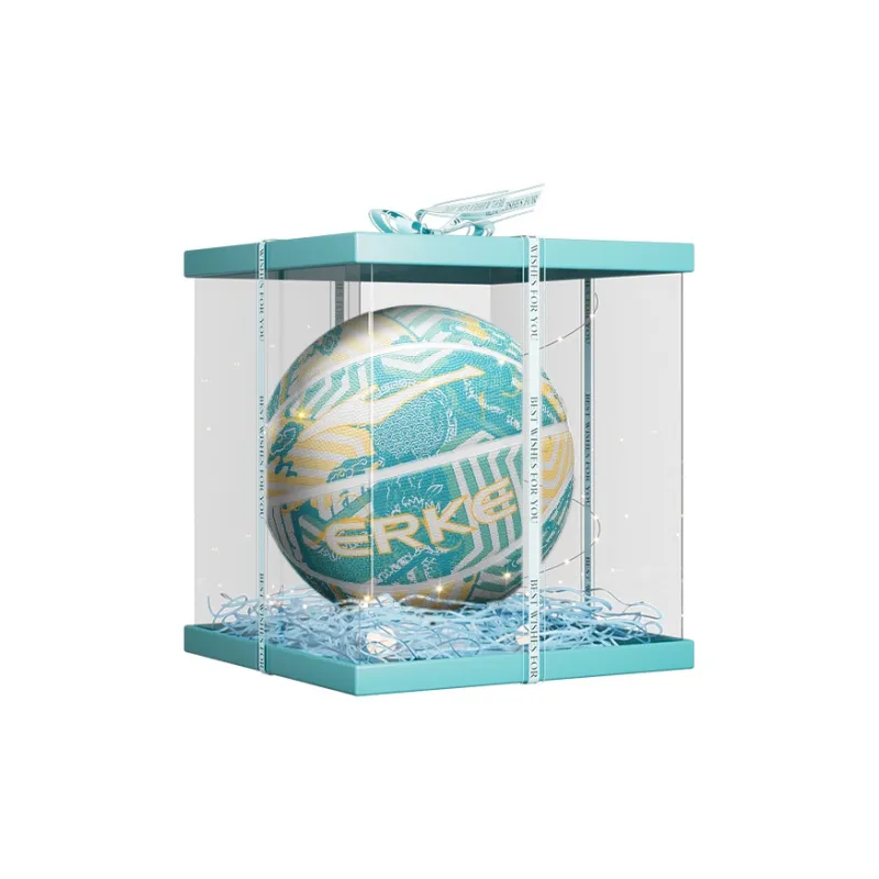 Erke Chinese Style Collection Rubber Basketball Cyan Size 7 Training Unisex-9