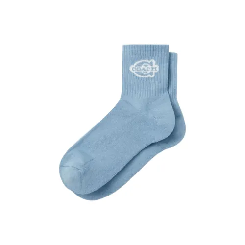 COACH SS25 Mid-Calf Socks Unisex 1 Pack 0user Hyacinth Color