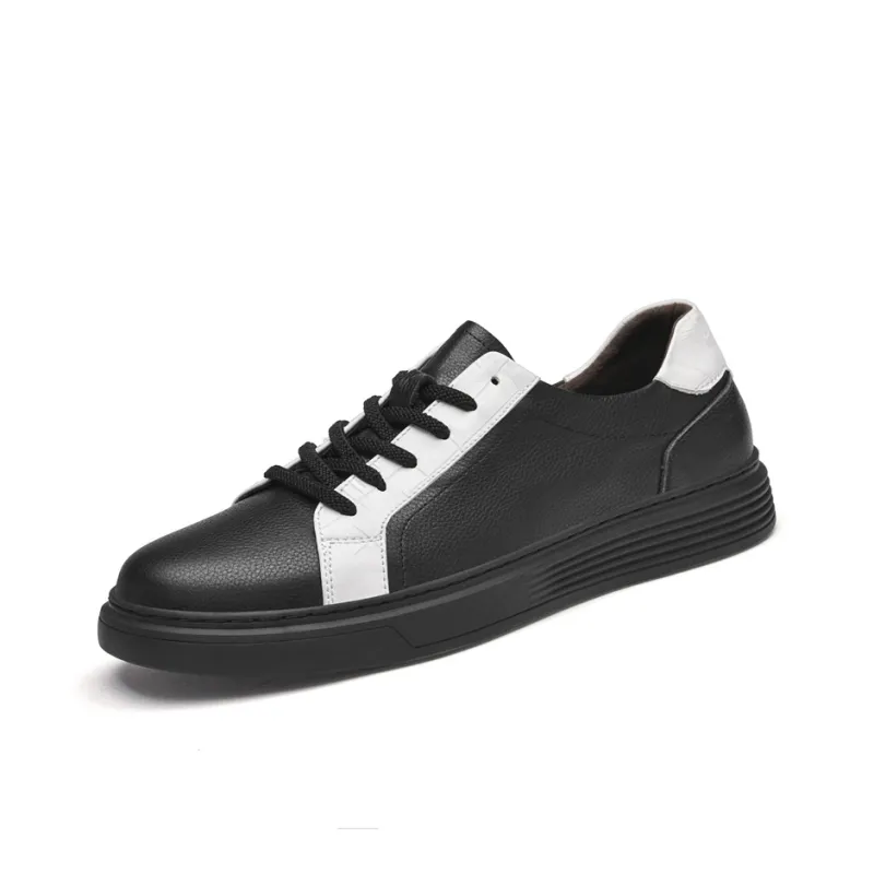 Kuding Skateboard Shoes Men Low Top White/Black-8