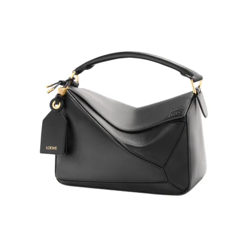 LOEWE Puzzle Napa Lambskin Handbags Shoulder Bag Crossbody Bag Small Size Women's Black
