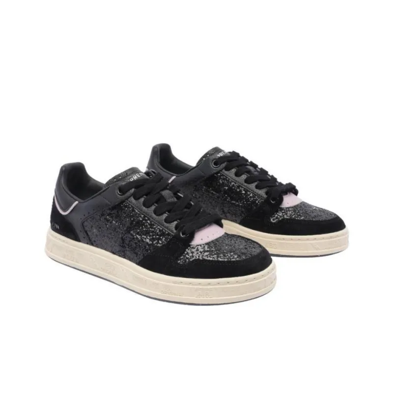 PREMIATA Quinnd 7422 Slip Resistant Low Top Skateboard Shoes Women's Black-1