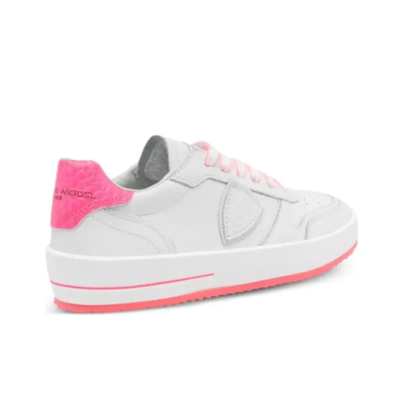 PHILIPPE MODEL Paris Low Top Skateboard Shoes Unisex White Pink-2