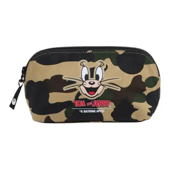 A BATHING APE Tom And Jerry Collaboration Fabric Storage Bag Yellow/Green