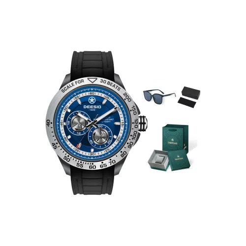 DEESIO Pilot Collection Automatic Mechanical Movement Silicone Strap Watch Men's Watches Blue Dial
