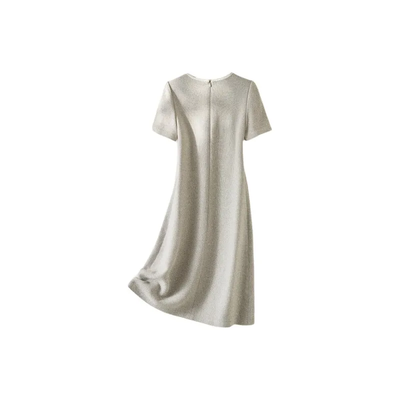 IHIMI Short Sleeved Dress Women's Calm Luxury Gray-2