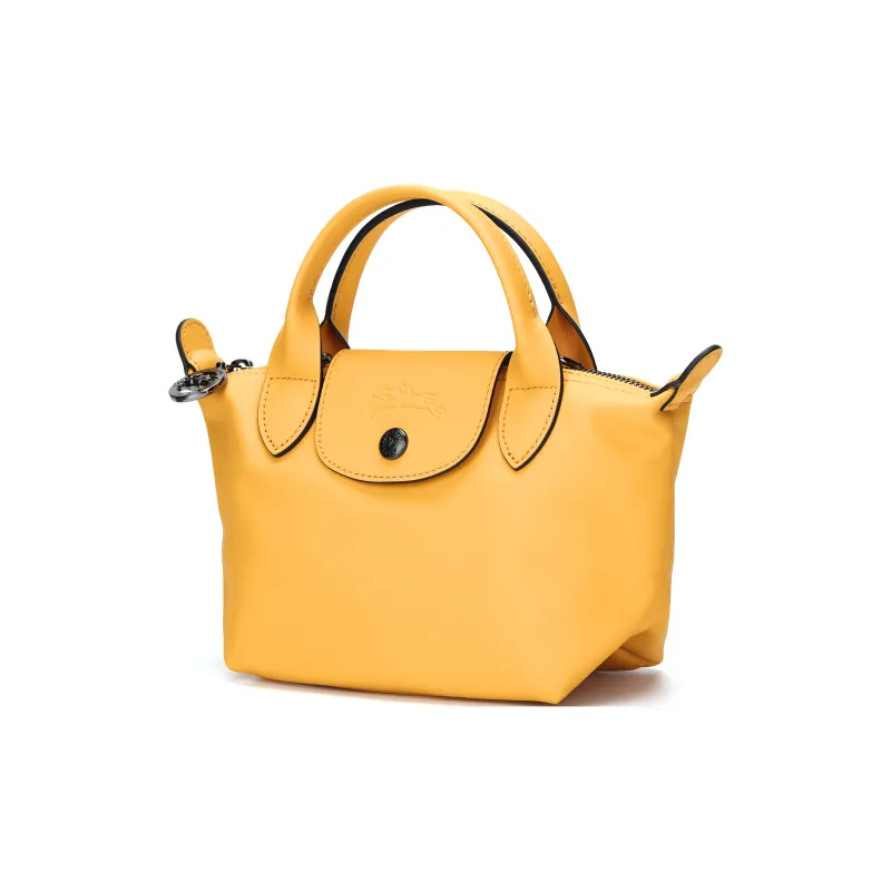 LONGCHAMP Le Pliage Xtra Cow Leather Shoulder Bag Crossbody Bag Handbag Mini Women's Apricot Orange-2