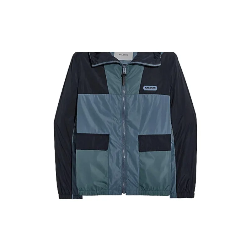 COACH Jackets Men Blue Gray-4