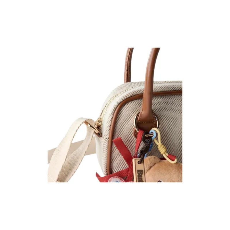 ZARA Butter Bear Collaboration Cotton Bowling Bag Shoulder Bag Crossbody Bag Handbag Mini Women's Light Beige Yellow-4