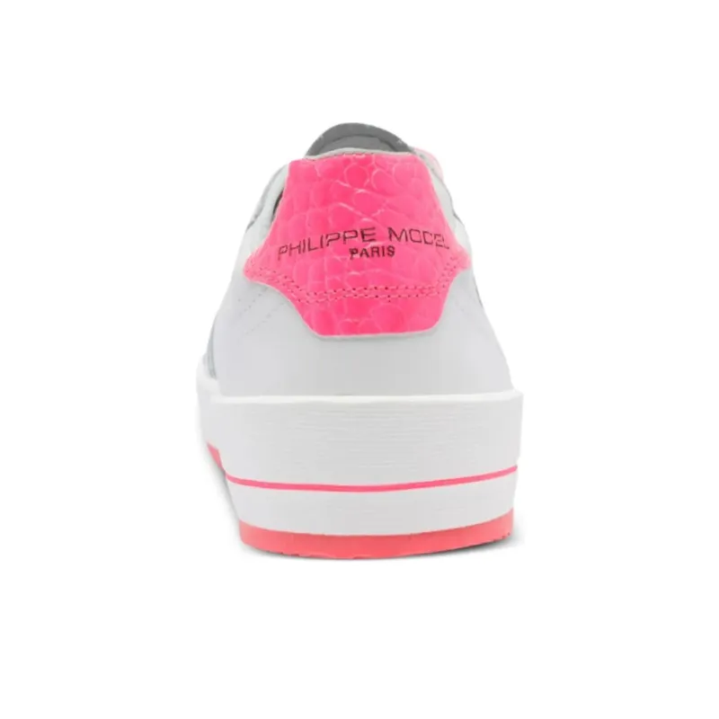 PHILIPPE MODEL Paris Low Top Skateboard Shoes Unisex White Pink-3