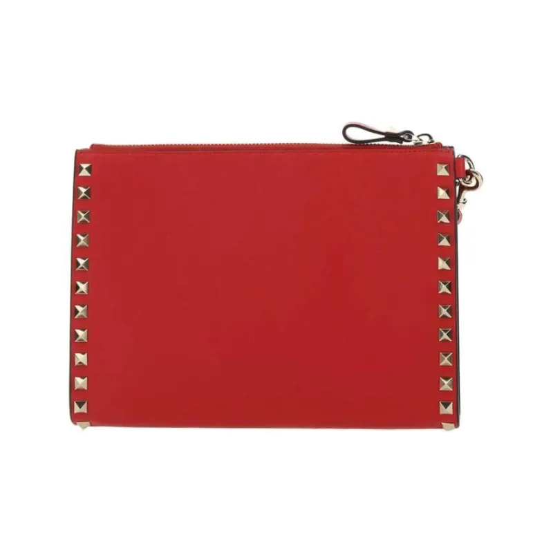 Valentino Leather Clutch Women's Red-2