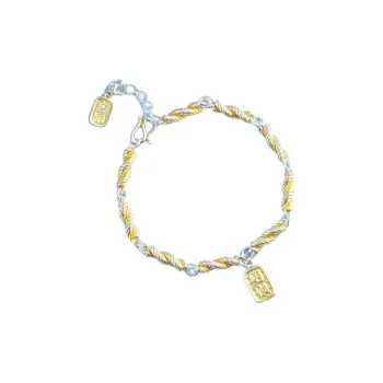 Stone Edge Poly 999 Fine Silver Pure Silver Bracelets Women's