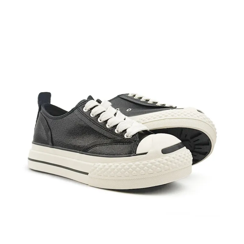 Mengsai Wear resistant, Lightweight, Breathable, And Non slip. Low Top Skateboard Shoes Men's Black-2