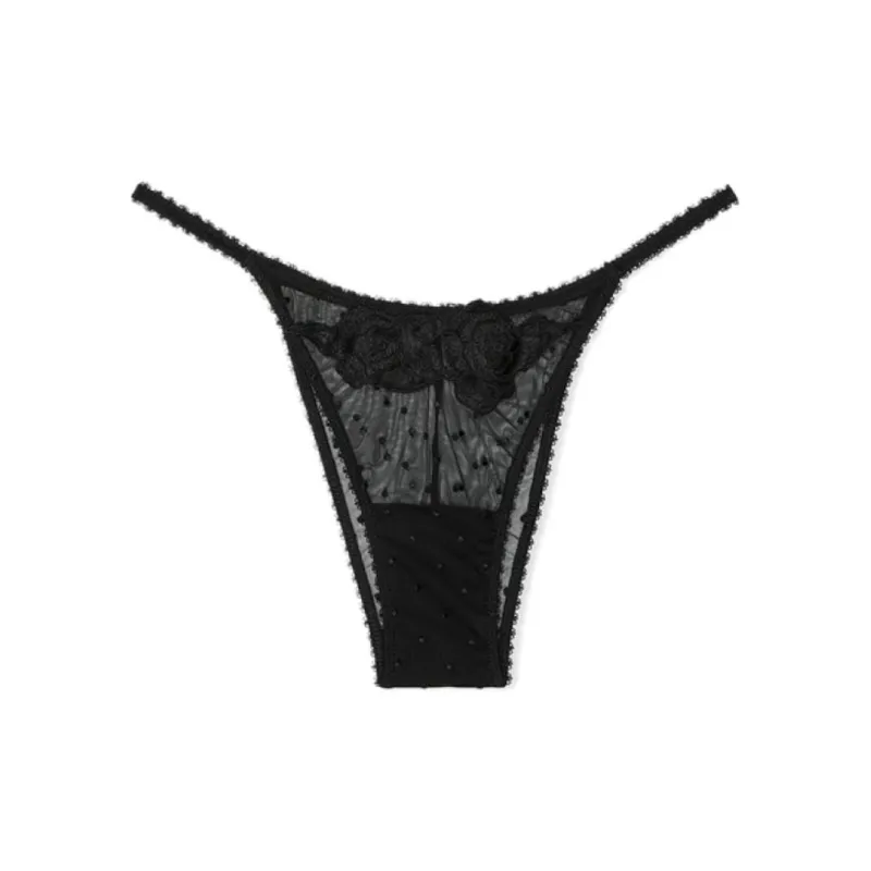 Victoria's Secret Underpants Women's 1 Pack Black Polka Dot-0