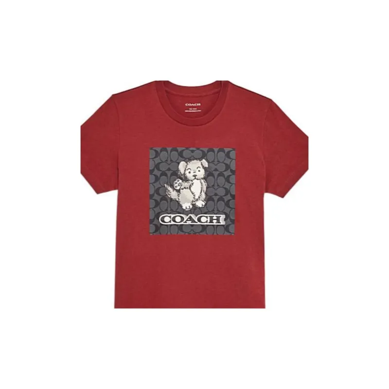 COACH Regular T Shirt Women's Red-3