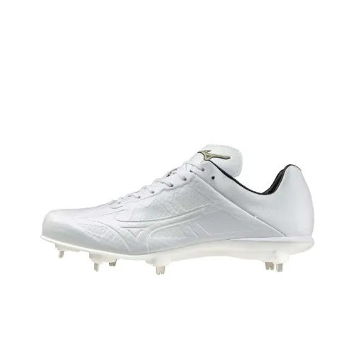 Mizuno Low Top Upper Height Baseball Shoes Unisex Loose Fit White