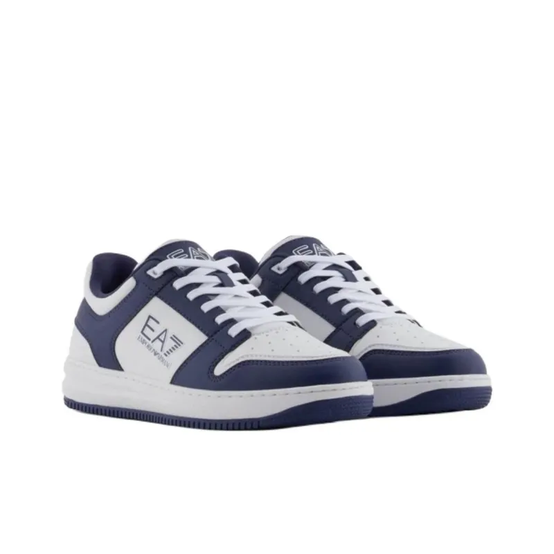 EMPORIO ARMANI EA7 Low Top Skateboard Shoes Unisex Blue/Cream White-2