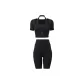 Starburst Black Short-Sleeved Shirt+Starburst Black Knee-Length Pants