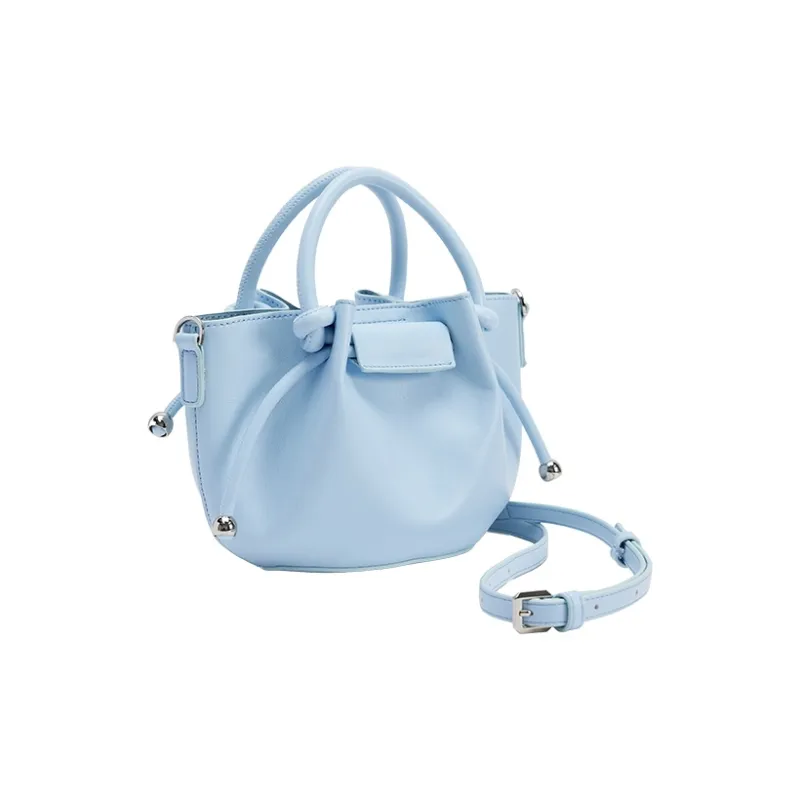 URBAN REVIVO Artificial Leather Handbag, Shoulder Bag, Crossbody Bag Trumpets Women's Raw White/Sky Blue/Black-4