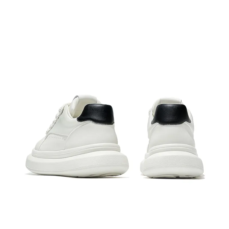 MOERBAI Original Machine Series Wear-Resistant Breathable Height Increasing Low-Top Casual Shoes Men's White-3