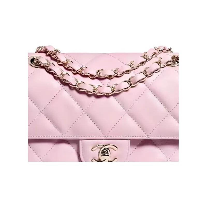CHANEL Classic Flap CF Calfskin Chain Bag Mini Women's Pink-2