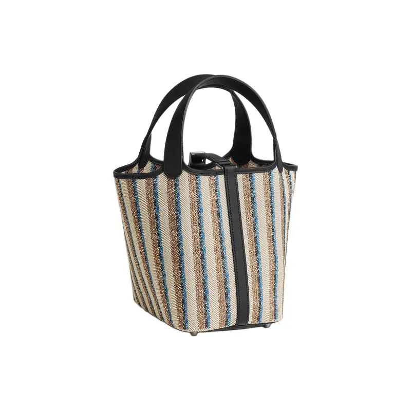 HERMES Picotin Lock Embroidery Basket Bag Handbag Women's Natural Colors Are Multi-Colored-2