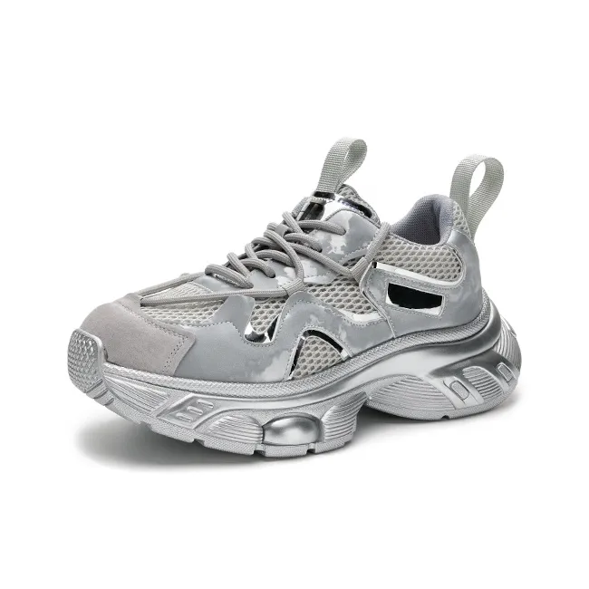 HR Low-Top Chunky Sneakers Women's Silver-1