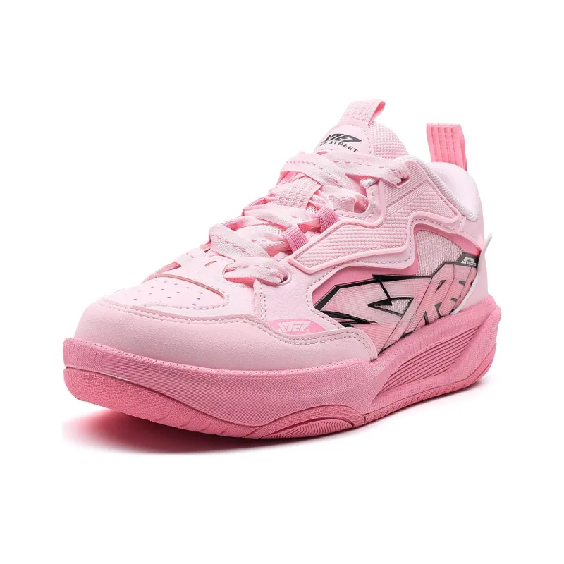 XTEP Wave CTR Anti Slip And Wear Resistant Height Increasing Low Top Skateboard Shoes Women's Peach Blossom Pink-1