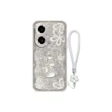 Antique White-DW Glitter Gourd White+Floral Bracelet