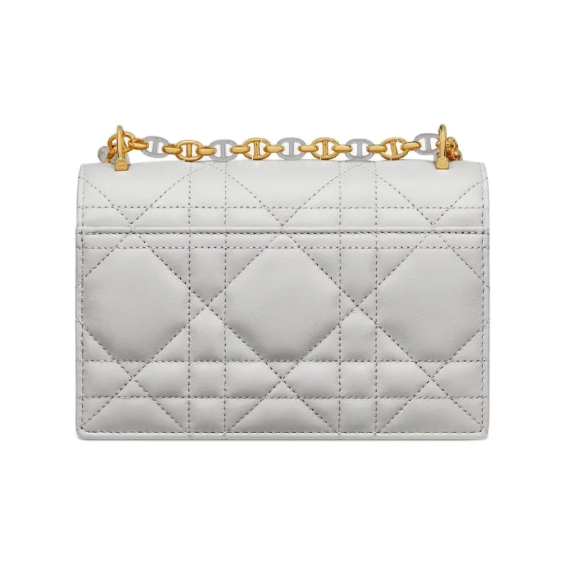 DIOR Miss Caro Sheepskin Shoulder Bag Mini Women's Cloud Mist Gray & Gray Ivory-2
