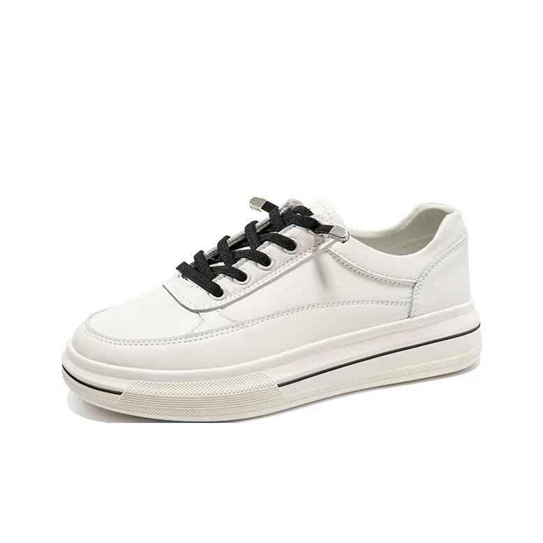 ZHR Flat White Shoes Wear-resistant And Lightweight Low-Top Skateboard Shoes Women's-5