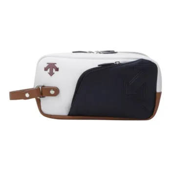 DESCENTE PU Polyurethane Clutch Unisex White & Dark Blue