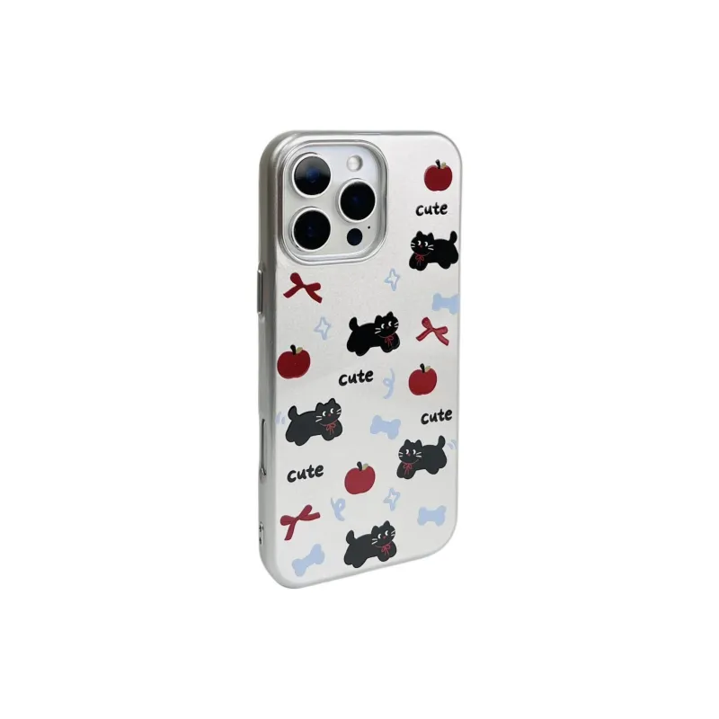 Sopi TPU Material Full Screen Apple Black Cat Phone Cases Compatible With IPhone 16/15 Pro Max/Apple 13/14 Pro/Max-1
