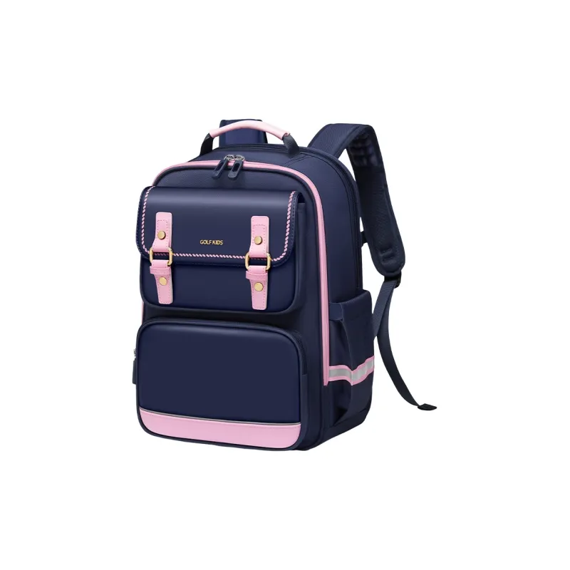 GOLF Fabric Synthetic Leather Small Student Backpack Kids' Navy Blue & Red/Navy Blue & Pink-6