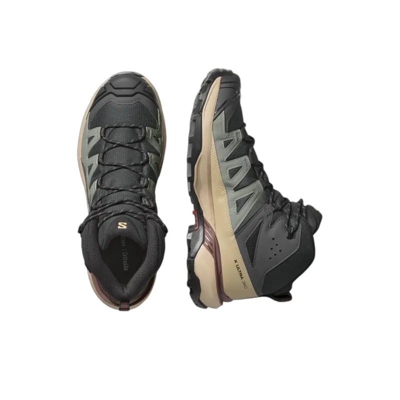 SALOMON X ULTRA 360 Anti Slip Wear Resistant Mid Top Hiking Shoes Men's Olive Green-3