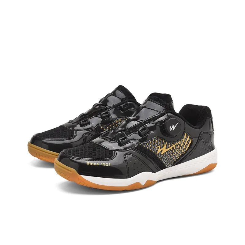 Binary Shock Absorbers With Slip Resistant And Abrasion Resistant Properties Low Top Training Shoes Unisex Black Gold-2