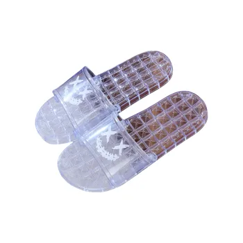 YUZHAOLIN Home Transparent Jelly Slippers For Women's Summer Indoor Bathing Bathroom Crystal Slippers Unisex