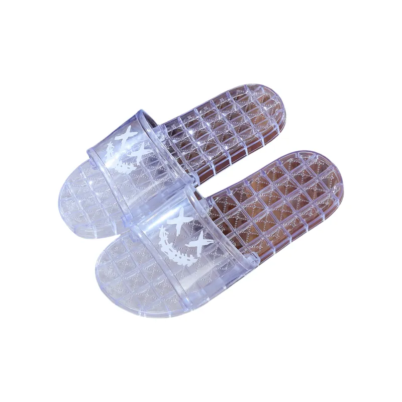 YUZHAOLIN Home Transparent Jelly Slippers For Women's Summer Indoor Bathing Bathroom Crystal Slippers Unisex-0