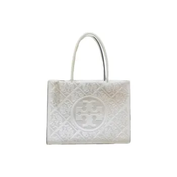 TORY BURCH Ella Bio Artificial Leather Tote Bag, Shopping Bag, Shoulder Bag, Handbag Mini Women's White