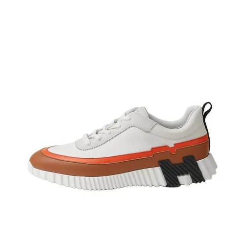 HERMES Bouncing Low-Top Casual Shoes Men's White