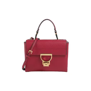 COCCINELLE Grain Leather Shoulder Bag, Crossbody Bag, Handbag Women's Red